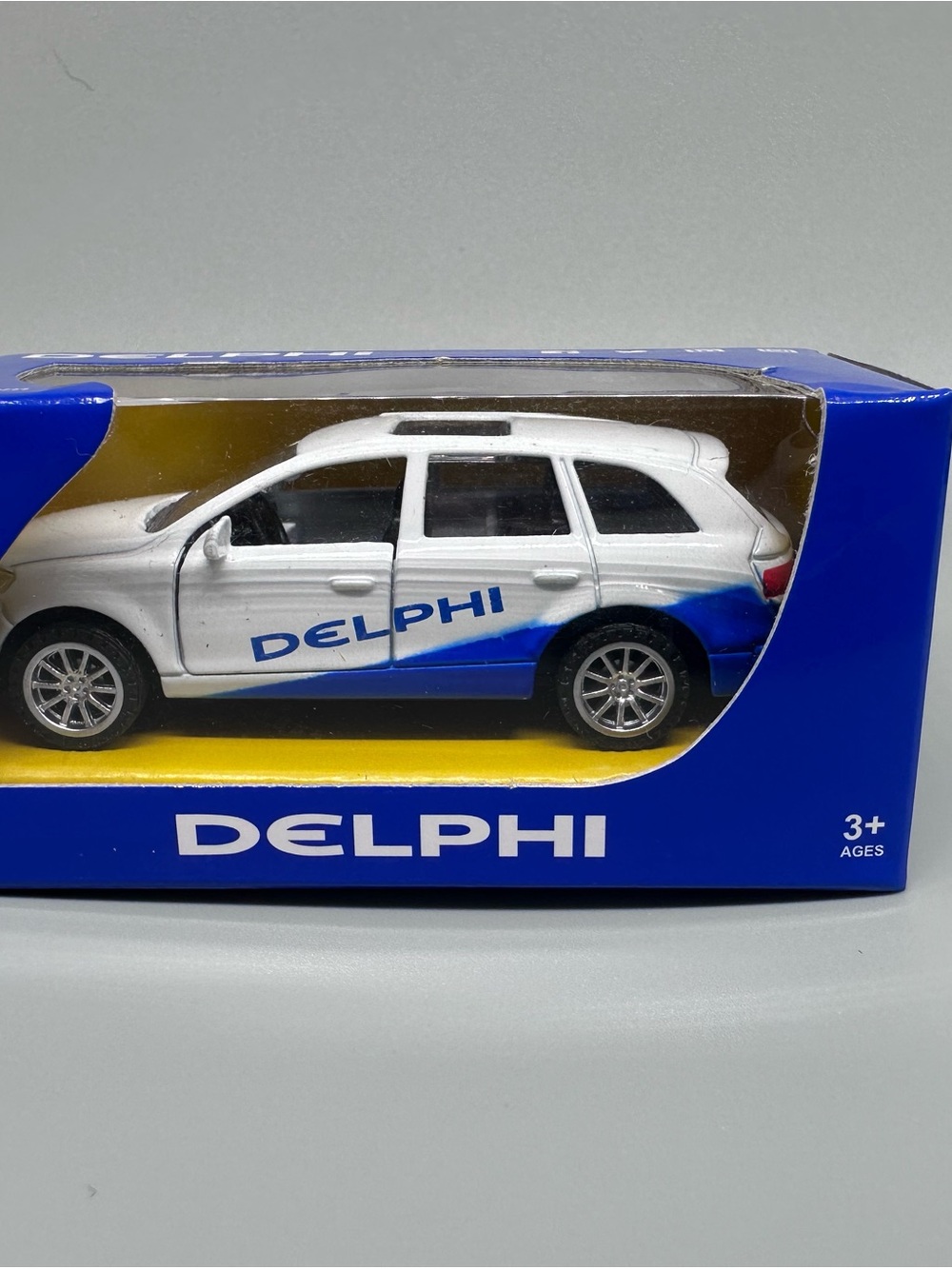 Delphi White and Blue Toy SUV - Kids Die-Cast Vehicle